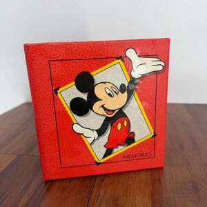 VTG 80s‎ Disney Mickey Mouse Photo Album Red Binder 4x6 Photo Memories